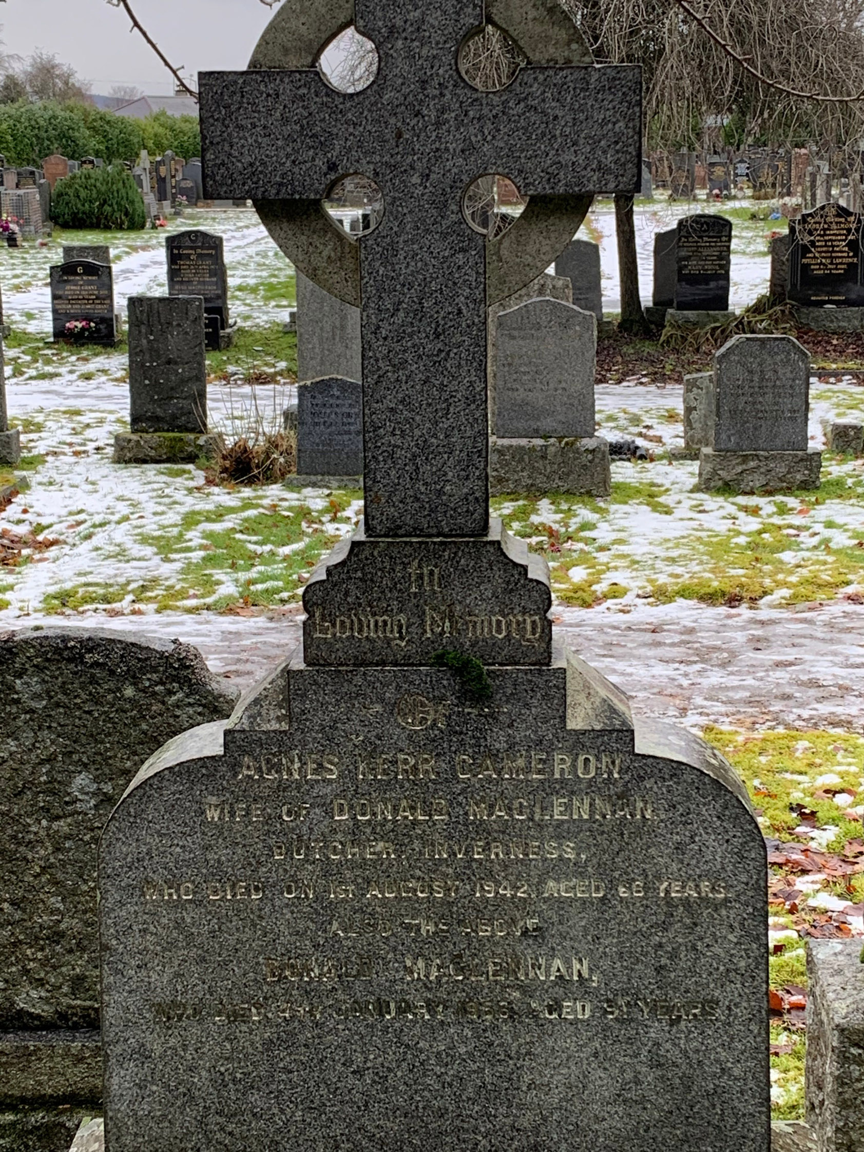 Photo of headstones/Donald MacLennan died 1956 MI Tomnahurich, Inverness